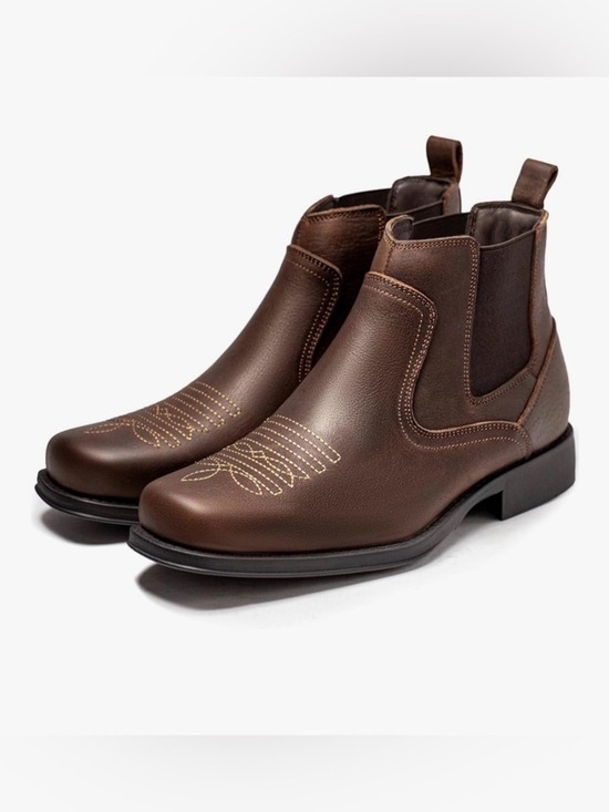 ArcBrothers Other - Arcbrothers Brown Leather Square Toe Chelsea Boots Mens
